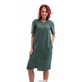 Žalia lininė suknelė VSKUMŽ01